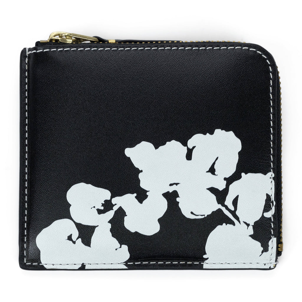Black Cotton Wreath Wallet