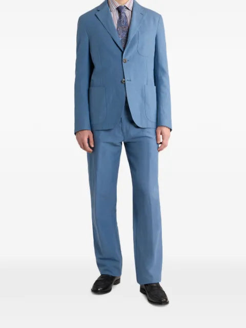 ETRO single-breasted plain-colored silk blend jacket