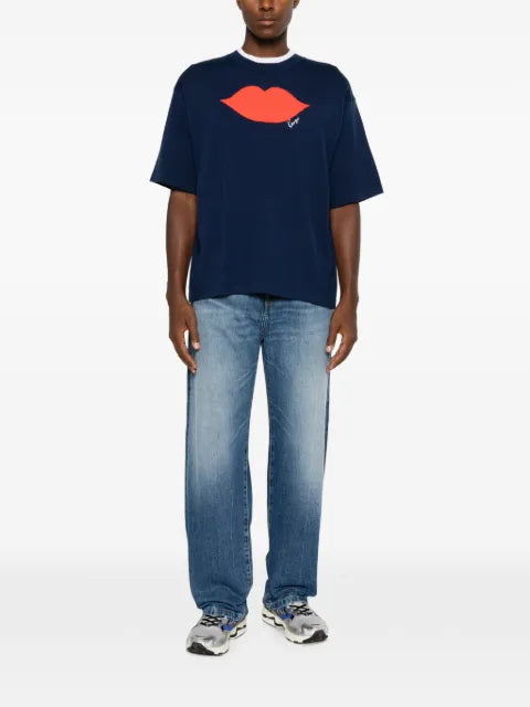 Kenzo lips-intarsia short-sleeve sweater