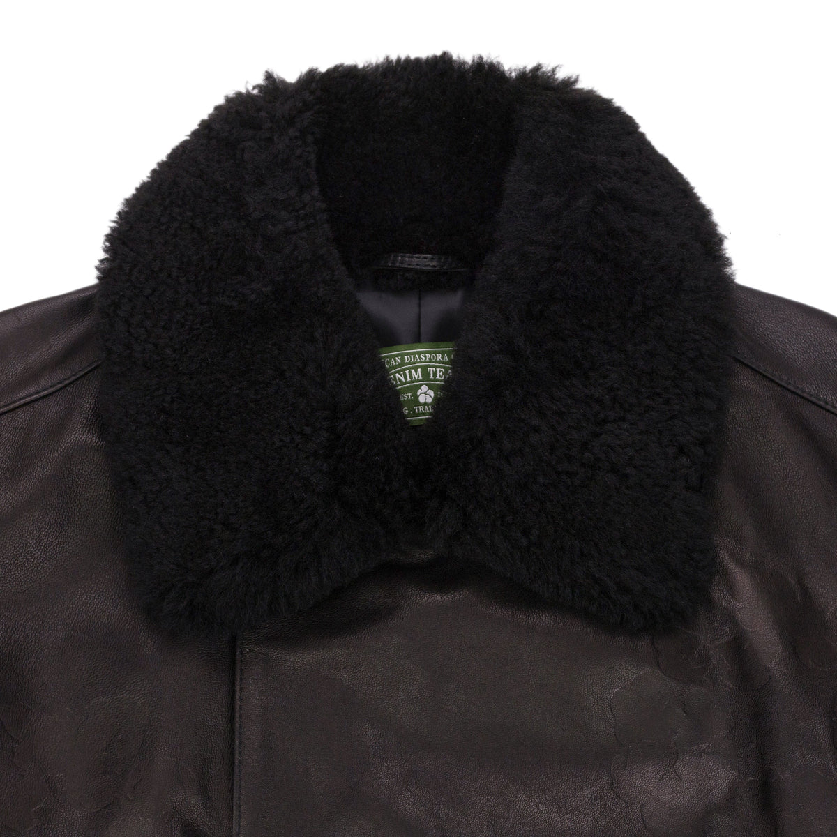 Black Oakland Wreath Winter Leather Coat