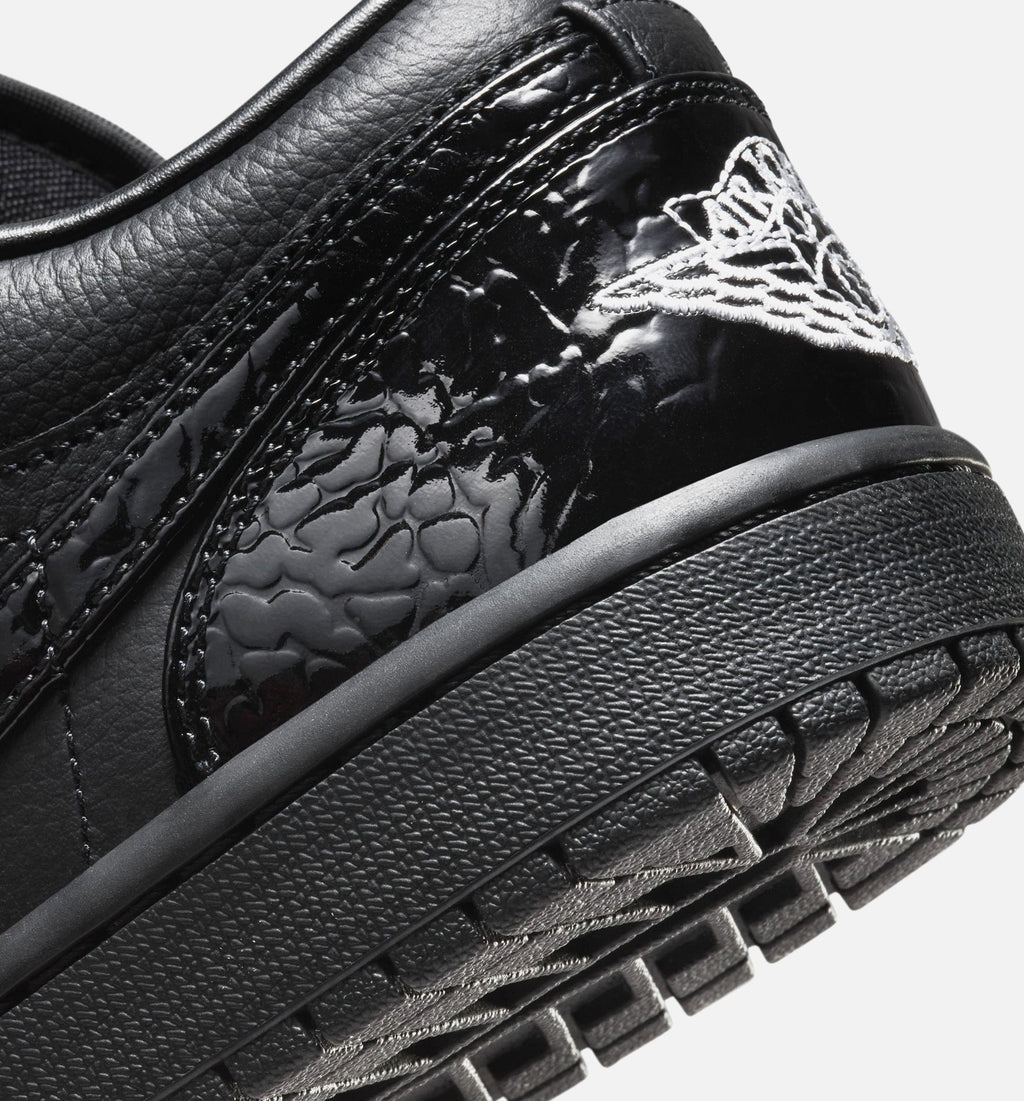 Air Jordan 1 Low Patent Elephant Women's Lifestyle Shoe - Black/Black/White/Metallic Silver