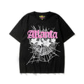 Sp5der Atlanta Web & White Stars Graphic Black Short Sleeve T-Shirt