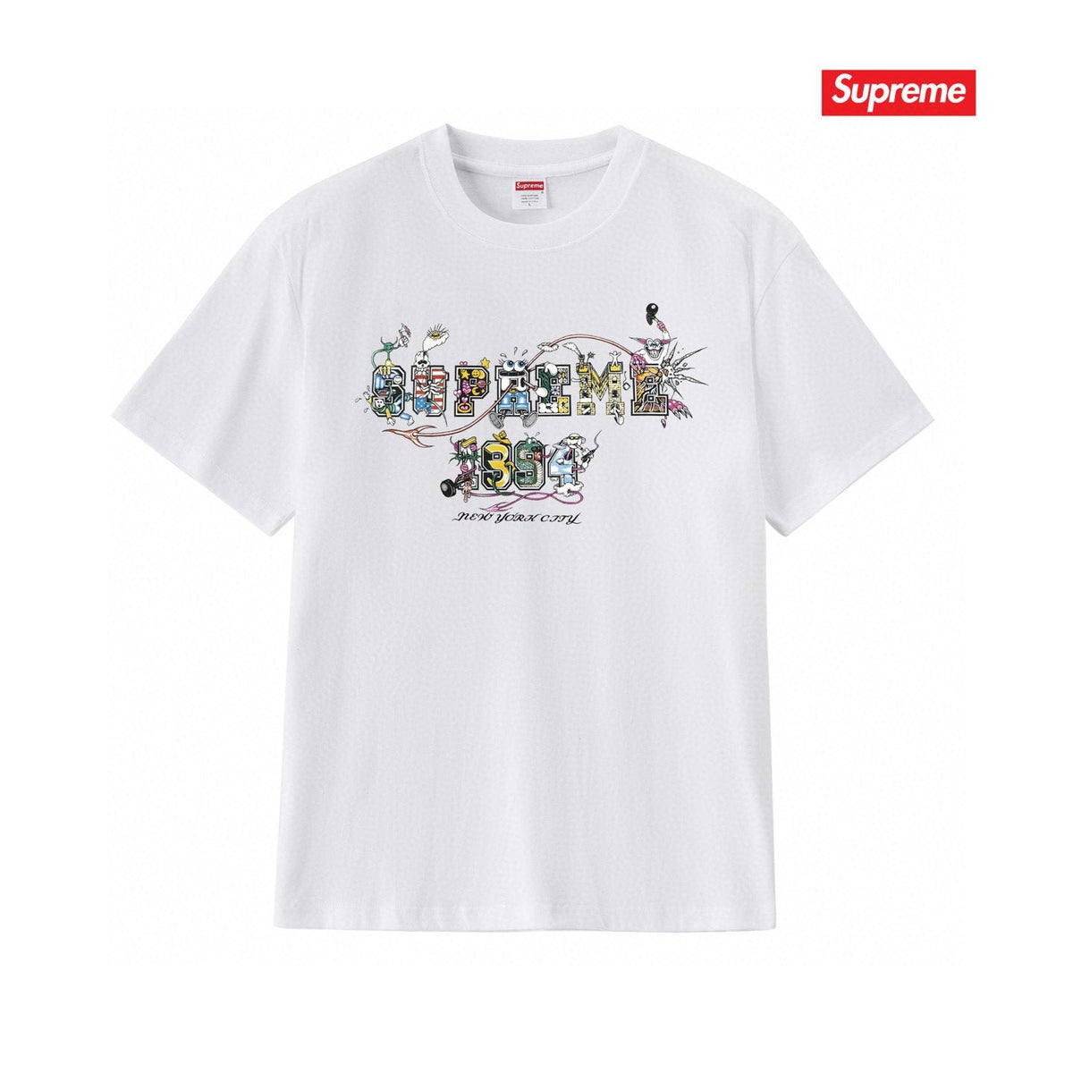 Supreme Cartoon Letter Graphic T-Shirt