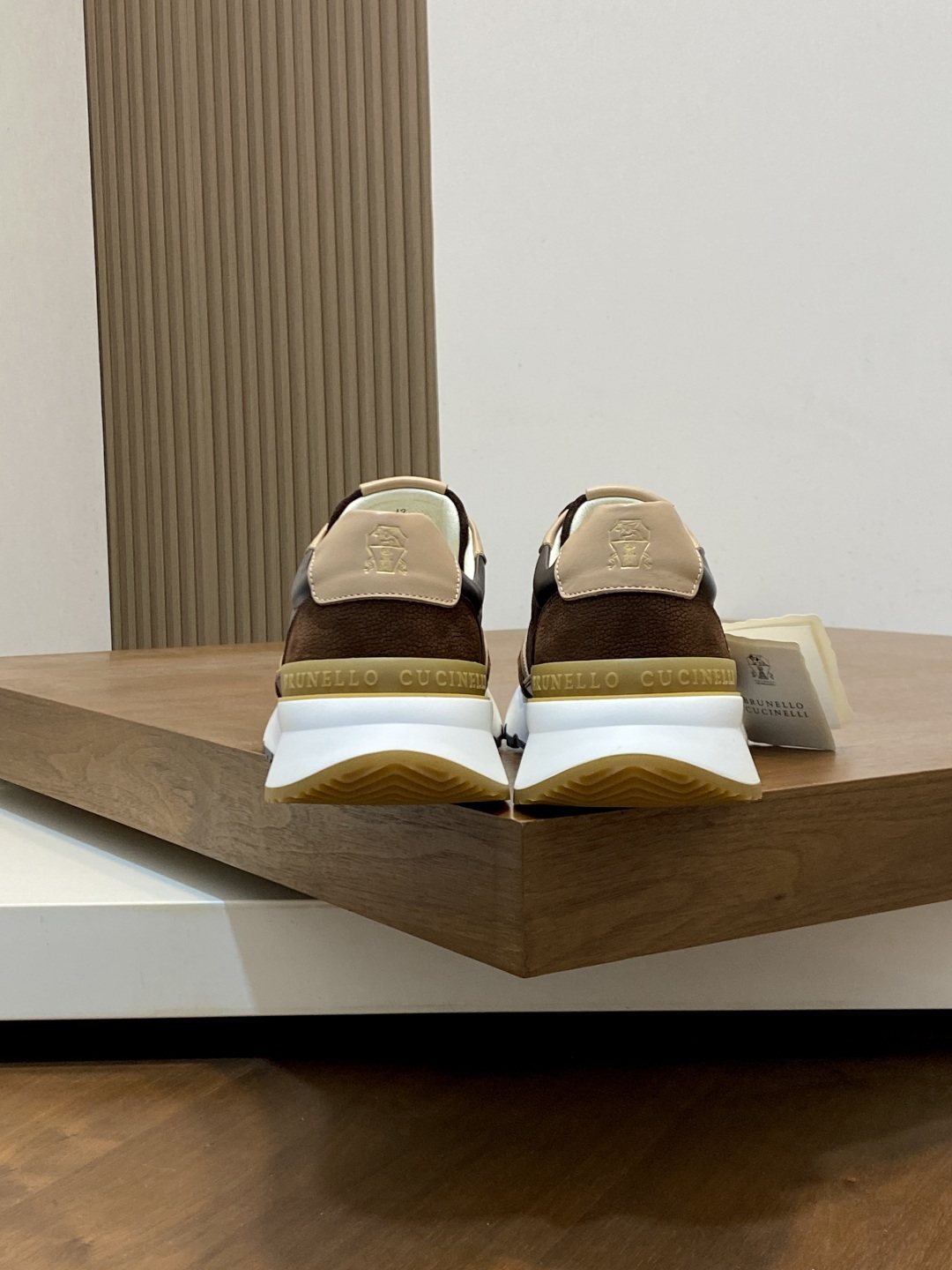 Brunello Cucinelli Brown and Cream Men's Sneakers