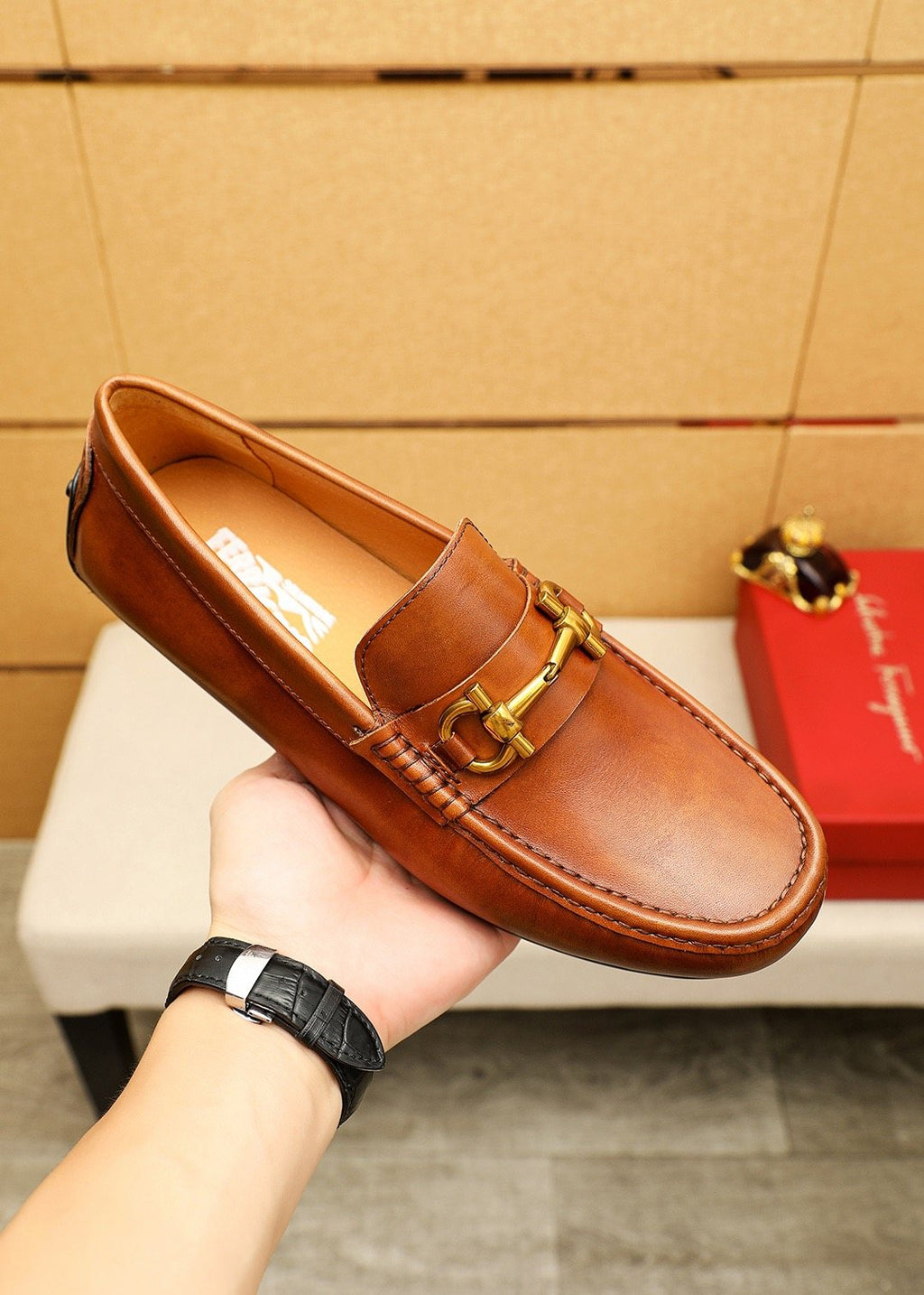 Ferragamo Brown Bit Loafers