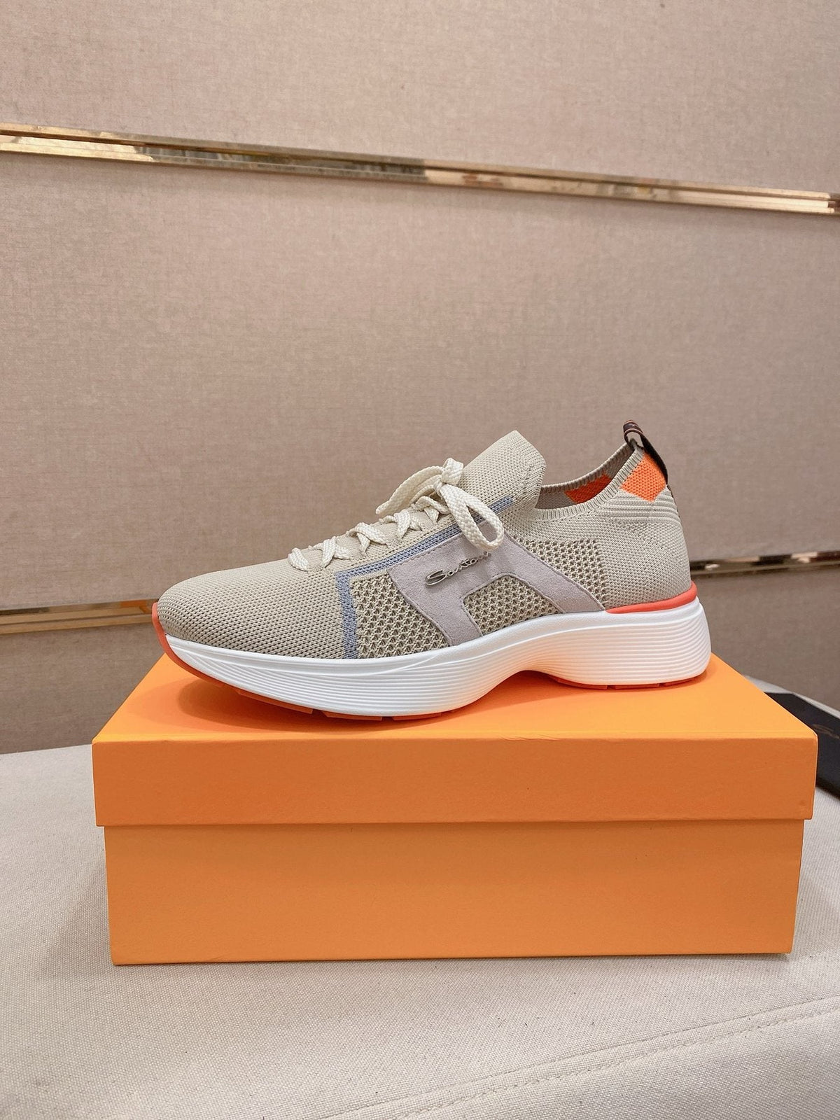 Santoni Men's Knit Panel Sneakers