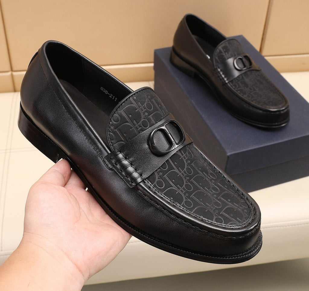 Dior Textured Buckle Loafers