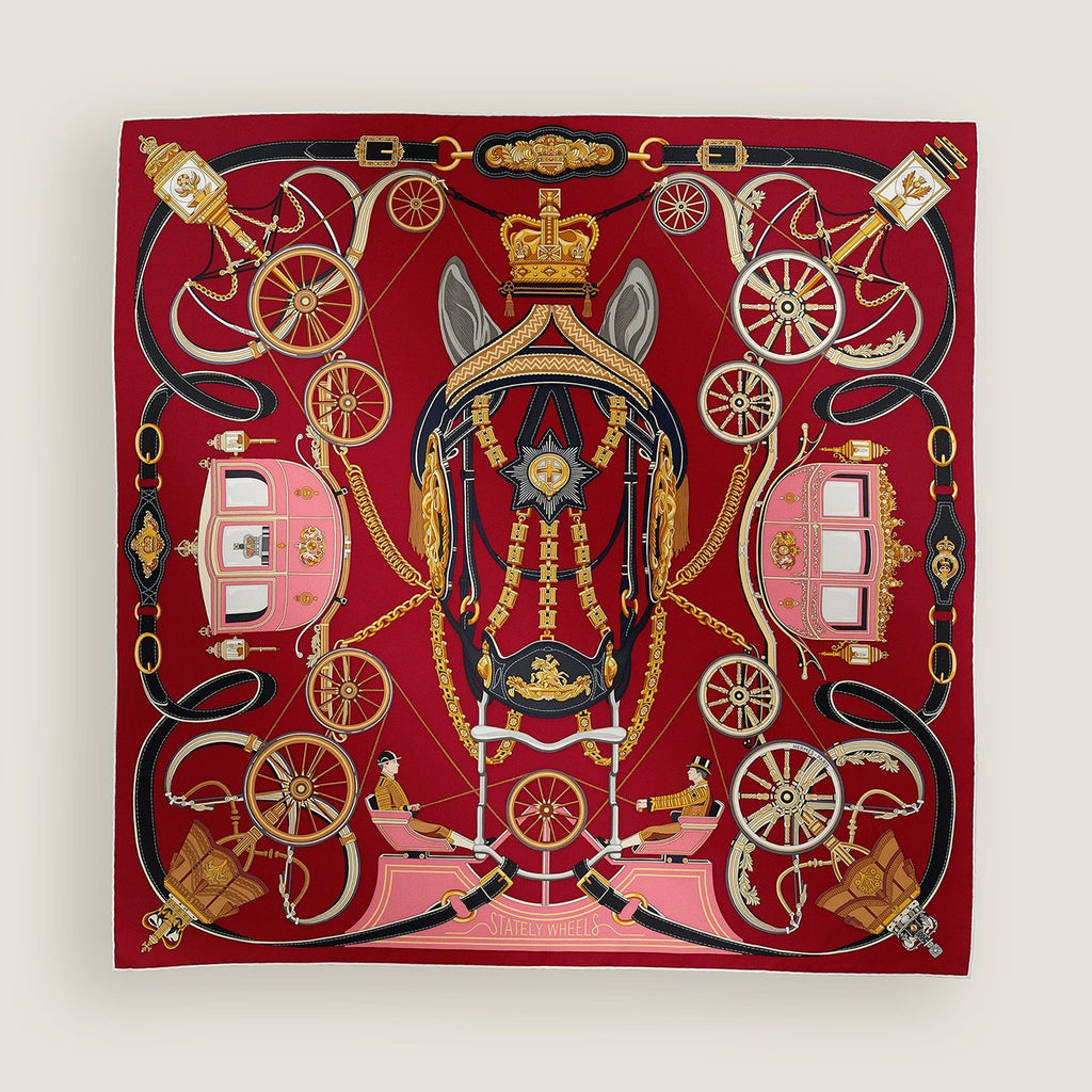 Hermès Carriage and Wheel Silk Scarf