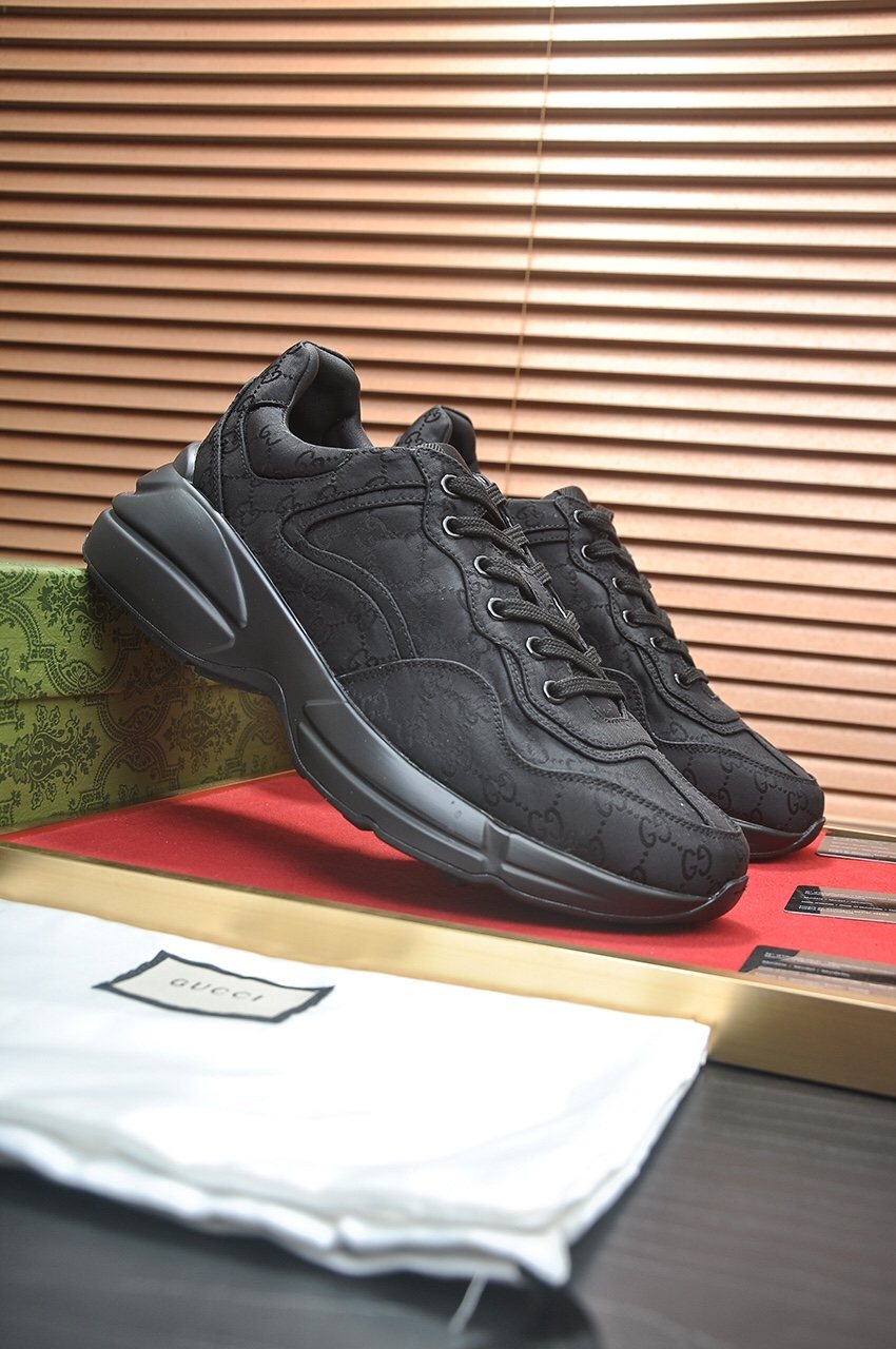Gucci Tonal Pattern Chunky Low-Top Sneakers