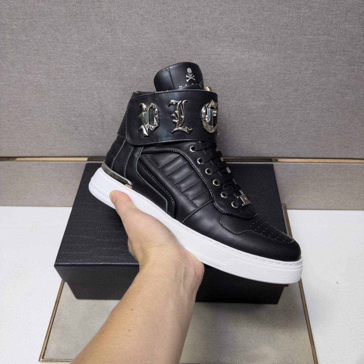 Philipp Plein Buckle-Strap High-Top Sneakers