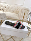 Dior Embroidered Logo Slide Sandals